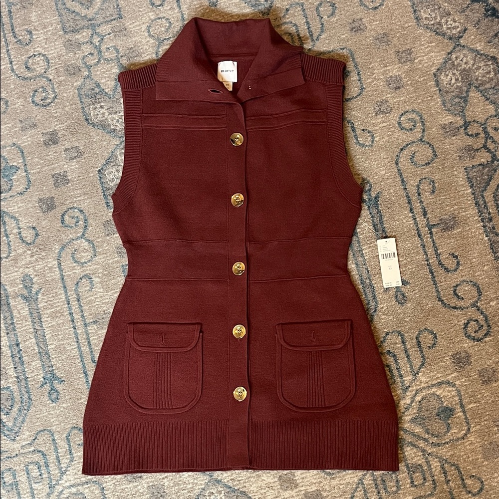BNWT Maeve by Anthropologie Rust Red/Orange Sweater Vest